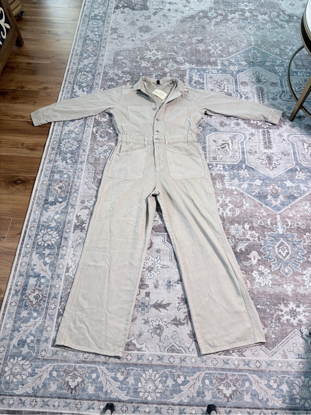 NWT Universal Thread Mushroom Gray Denim Utility Jumpsuit Size 12 Reg - Picture 5 of 14